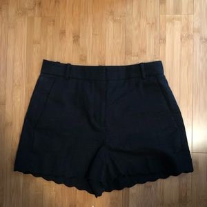HIGH RISE J CREW SCALLOPED SHORTS NEW